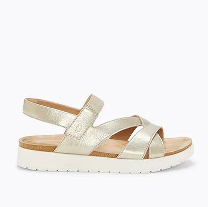 Women's Savoy Sandal in Metallic Champagne colorway