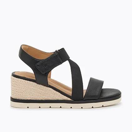 Women's Inca Espadrille Wedge Sandal in Black colorway