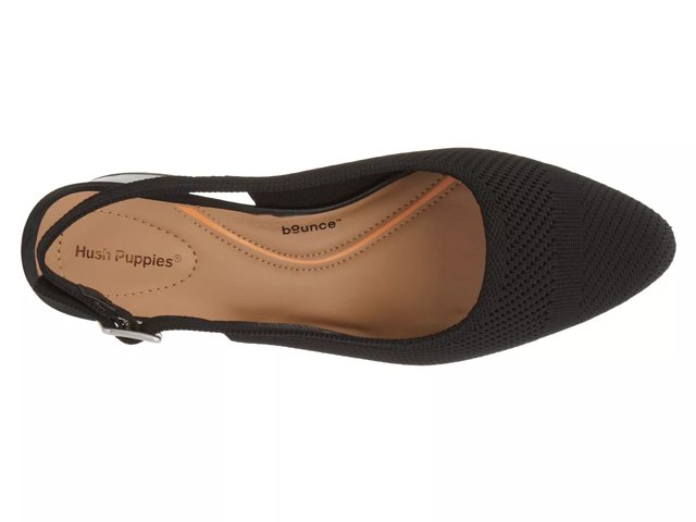 Hush puppies flat black shoes sales