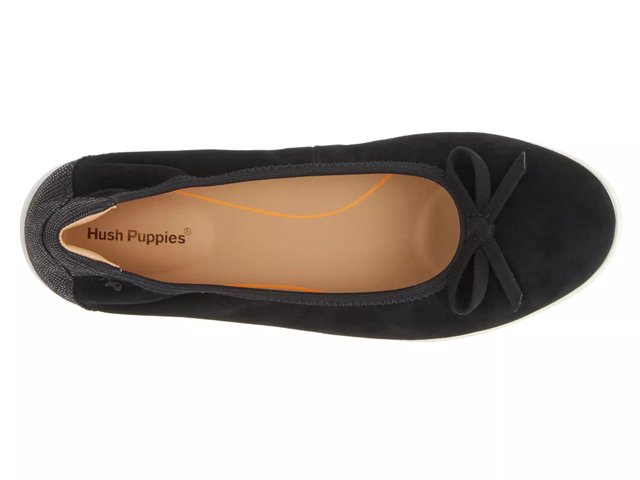 Hush puppies black flats store